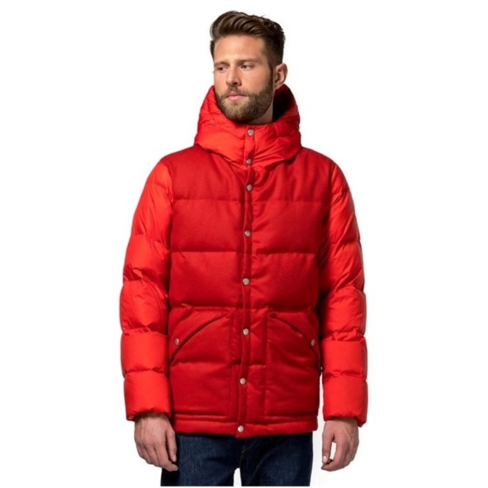 Holubar red deep powder puffer jacket